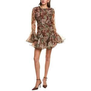 Beulah Womens Sheer Flare Top, Brown